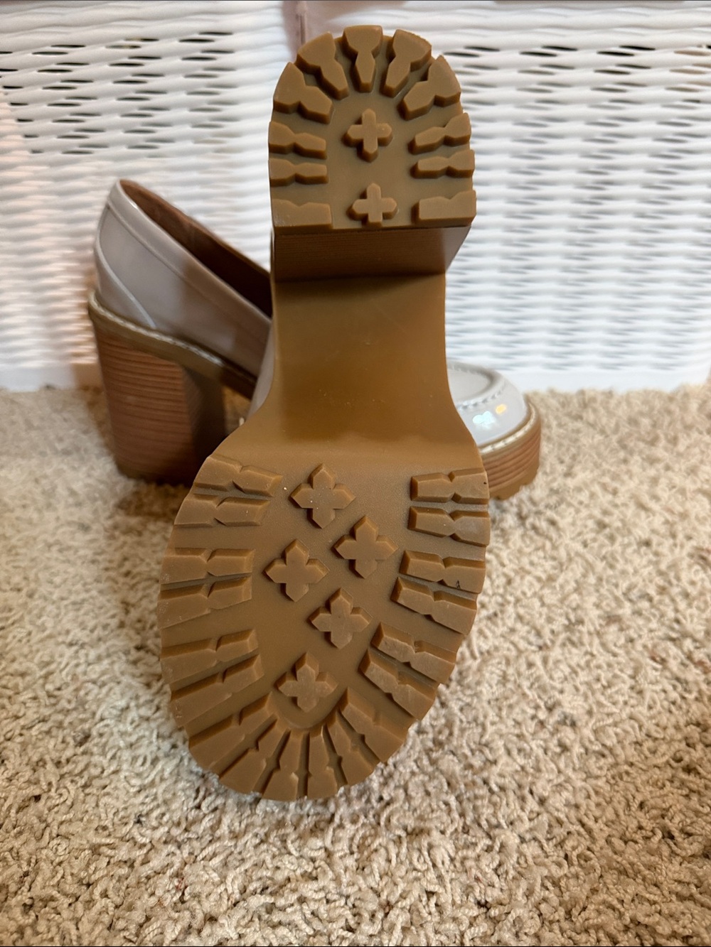 Madden Girl White Patent Loafers with Gold Chain Accent - Picture 5 of 5